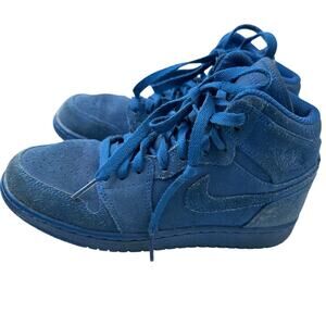 Nike Air Jordan 1 Retro High Top Blue Suede Sneaker 4 Youth